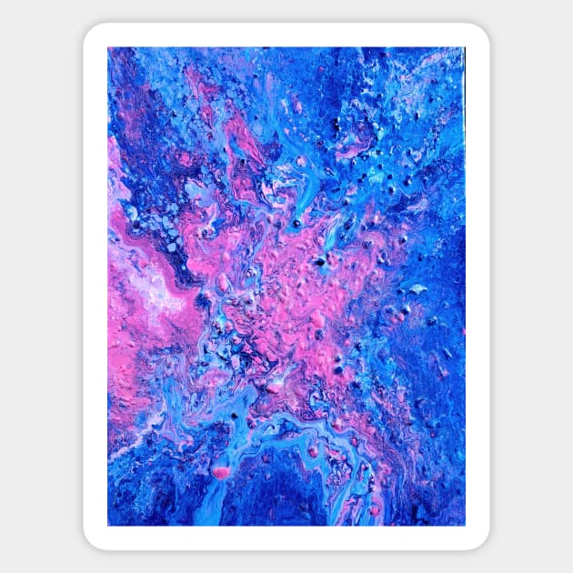 Blueberry Blitz Acrylic Pour - Fluid Painting Sticker by dnacademic